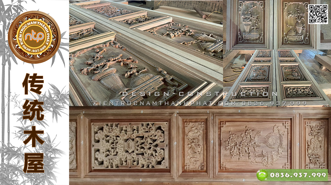 [TOP 5] Mẫu hoa văn phổ biến được đục chạm trên cửa bức bàn | Nam Thành Phát