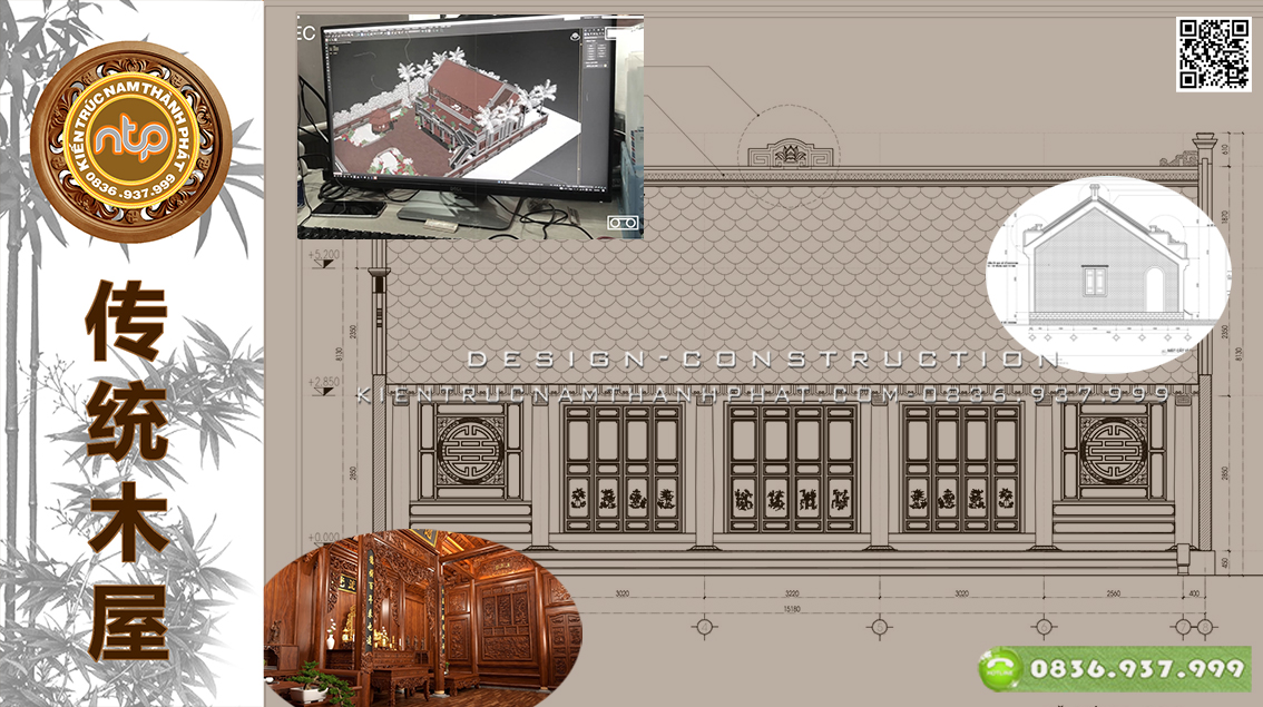 [Thiết kế - thi công nhà gỗ] Tuyệt phẩm nhà gỗ trên tầng 2 - nhà gỗ 5 gian 22 cột thông hiên đẹp xuất sắc | Nam Thành Phát 0836 937 999