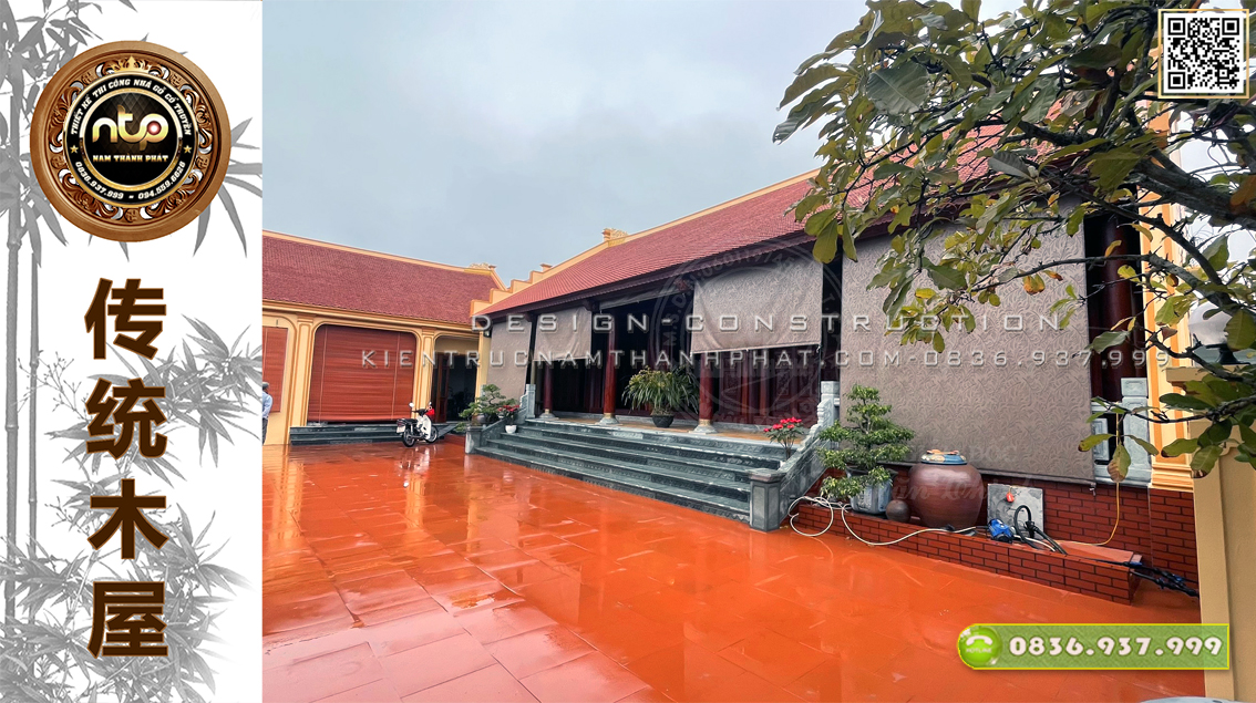 Dự Án: Nhà Gỗ 5 Gian Kết Hợp Nhà Xây - Mẫu Nhà Gỗ Sân Vườn Đẹp Của Gia Chủ Nam Định