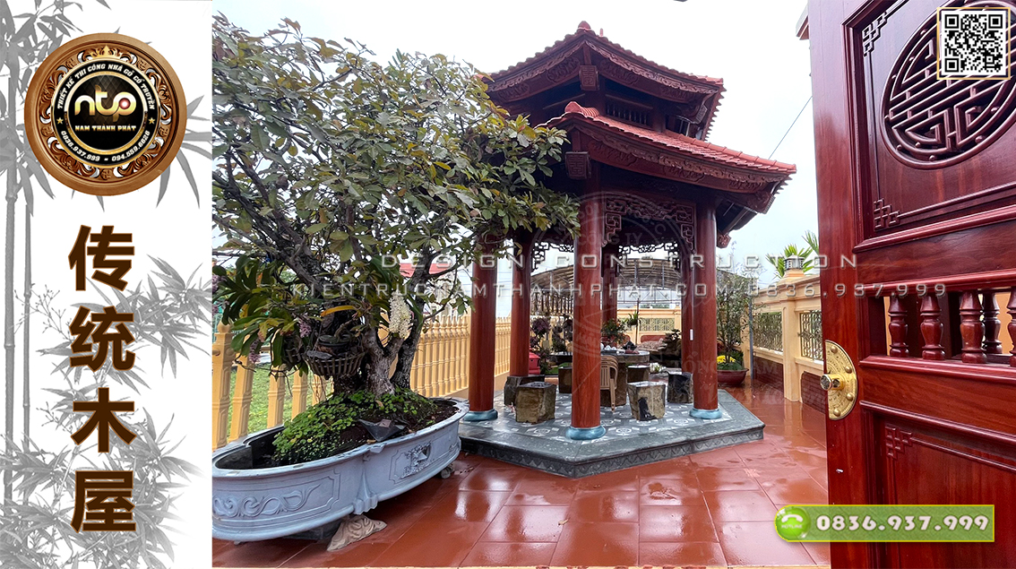 Chòi lục giác chồng diêm - Không gian vãn cảnh nhà gỗ sân vườn tuyệt đẹp | Nam Thành Phát 0836 937 999
