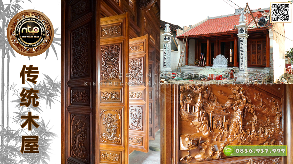 Qúa trình lắp dựng nhà từ đường 3 gian 18 cột tại Thanh Hóa (Phần 2) | Nam Thành Phát 0836 937 999