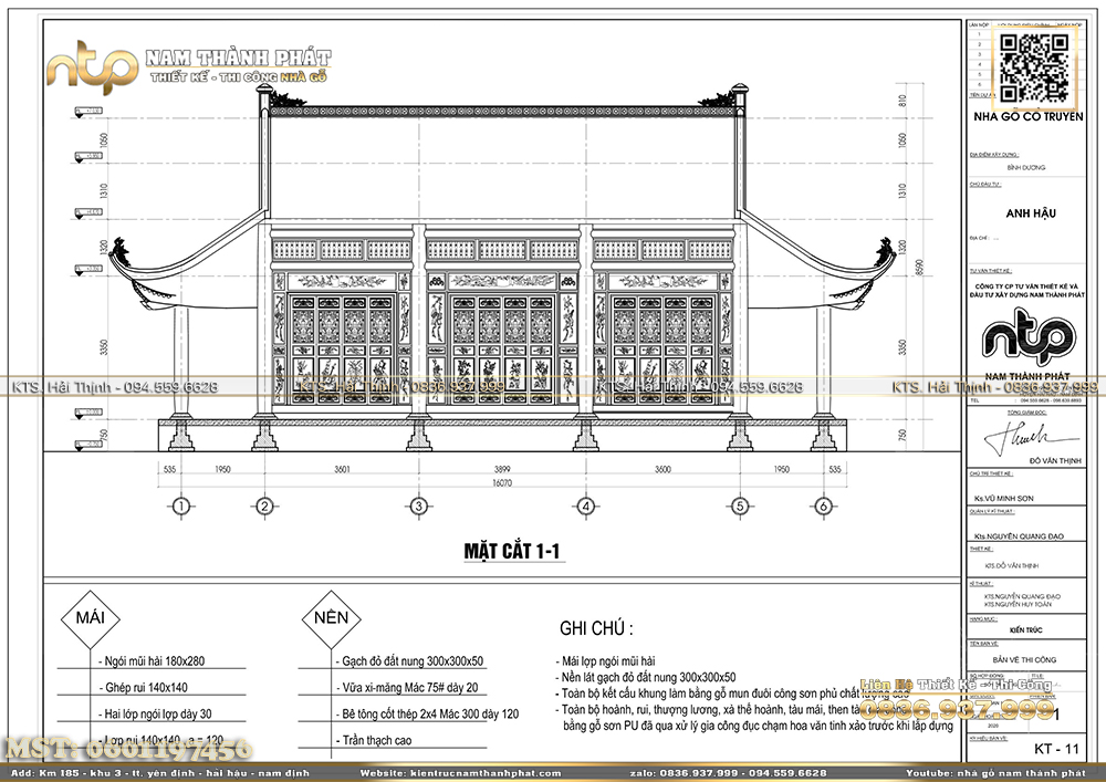 Cấu tạo nhà gỗ 3 gian