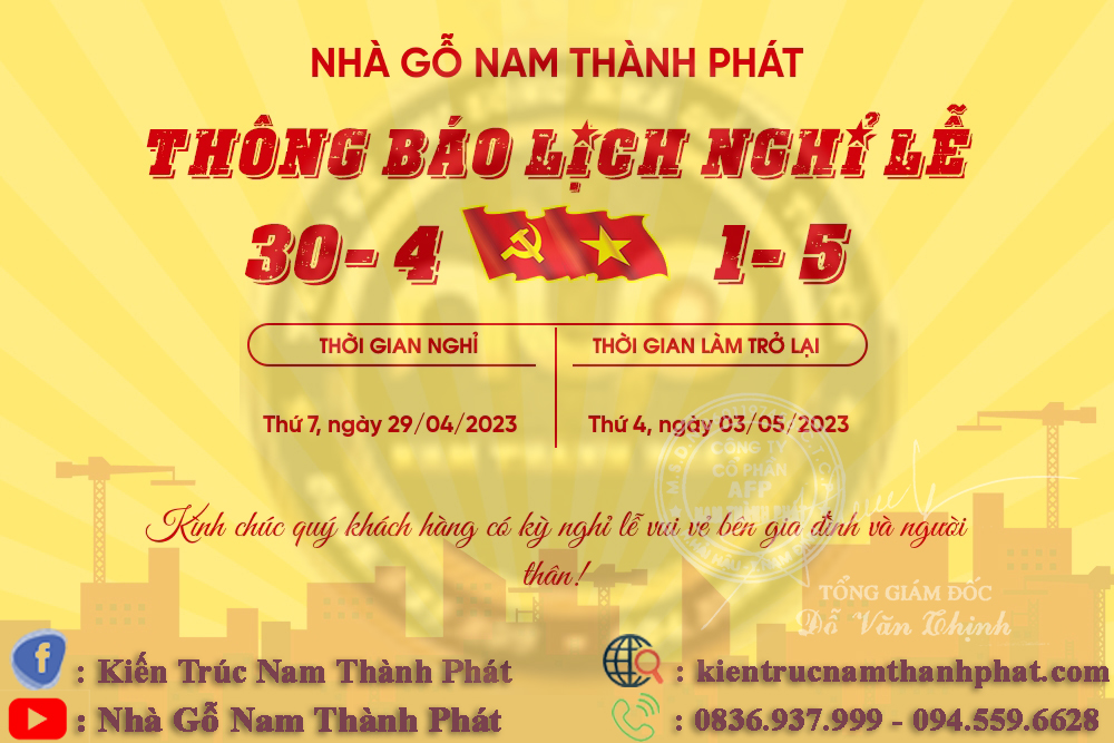 Thông báo nghỉ lễ 30/4 năm 2023