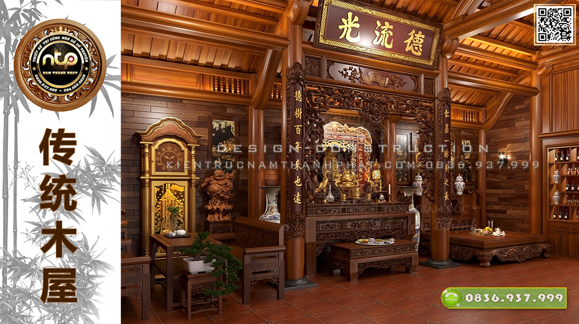 Nội thất nhà gỗ cổ truyền | Bí quyết thiết kế không gian nội thất chuẩn phong thủy bạn đã biết?