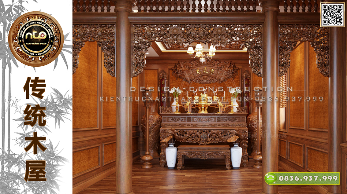 Thiết kế nội thất phòng thờ chuẩn phong thủy giúp chiêu tài nạp phúc, thu hút tài lộc cho gia chủ