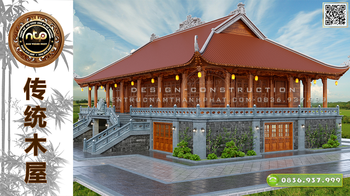 [TOP 5] Mẫu nhà gỗ 5 gian 4 mái đẹp | Giao thoa giữa truyền thống và hiện đại mang đến vẻ đẹp uy nghi mà độc đáo | Nhà gỗ Nam Thành Phát