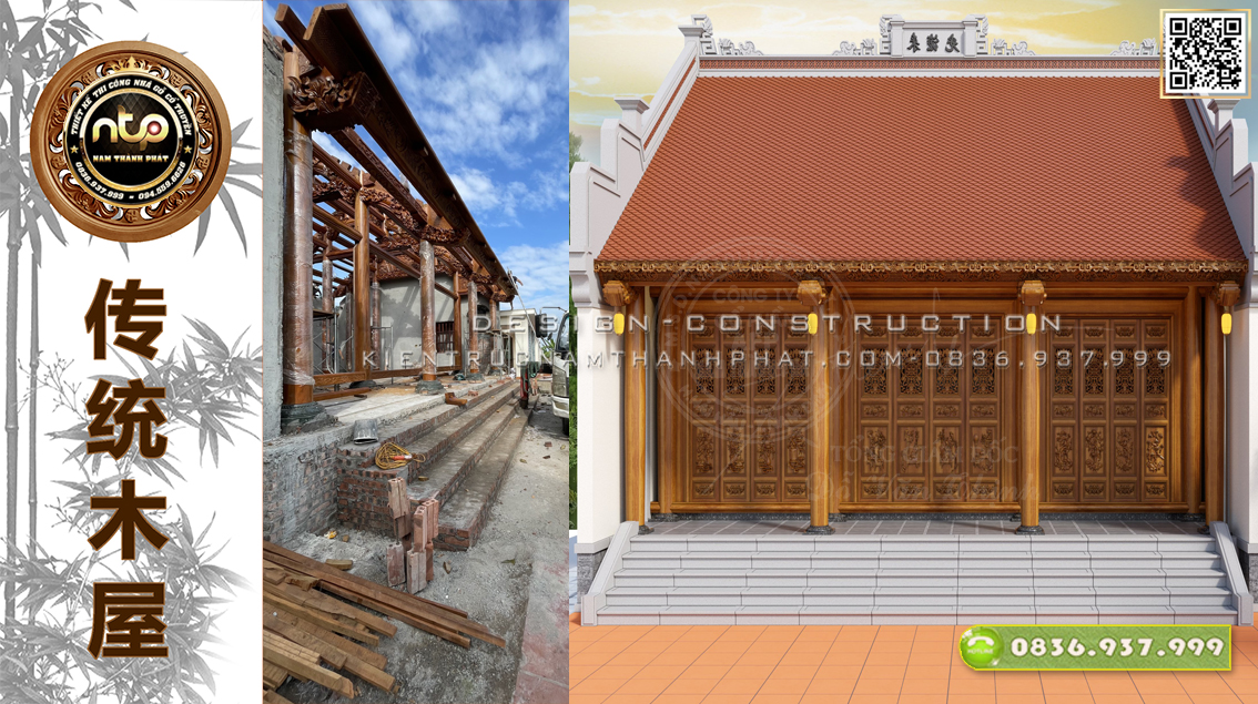 Nhà gỗ 3 gian 18 cột - Nét đẹp văn hóa truyền thống Bắc Bộ 