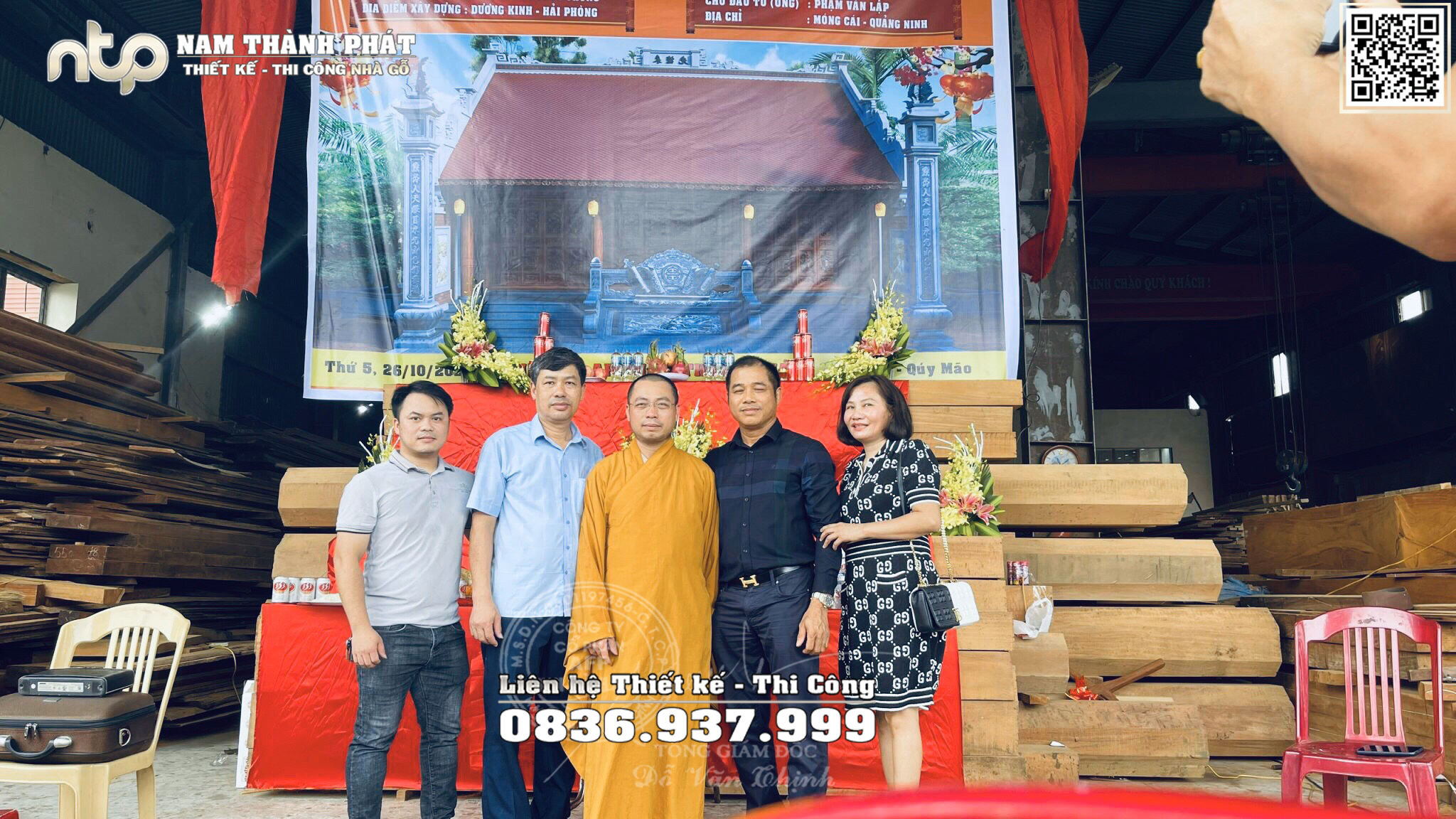 Lễ phạt mộc nhà gỗ Lim 3 gian tại Quảng Ninh - Nhà gỗ Nam Thành Phát