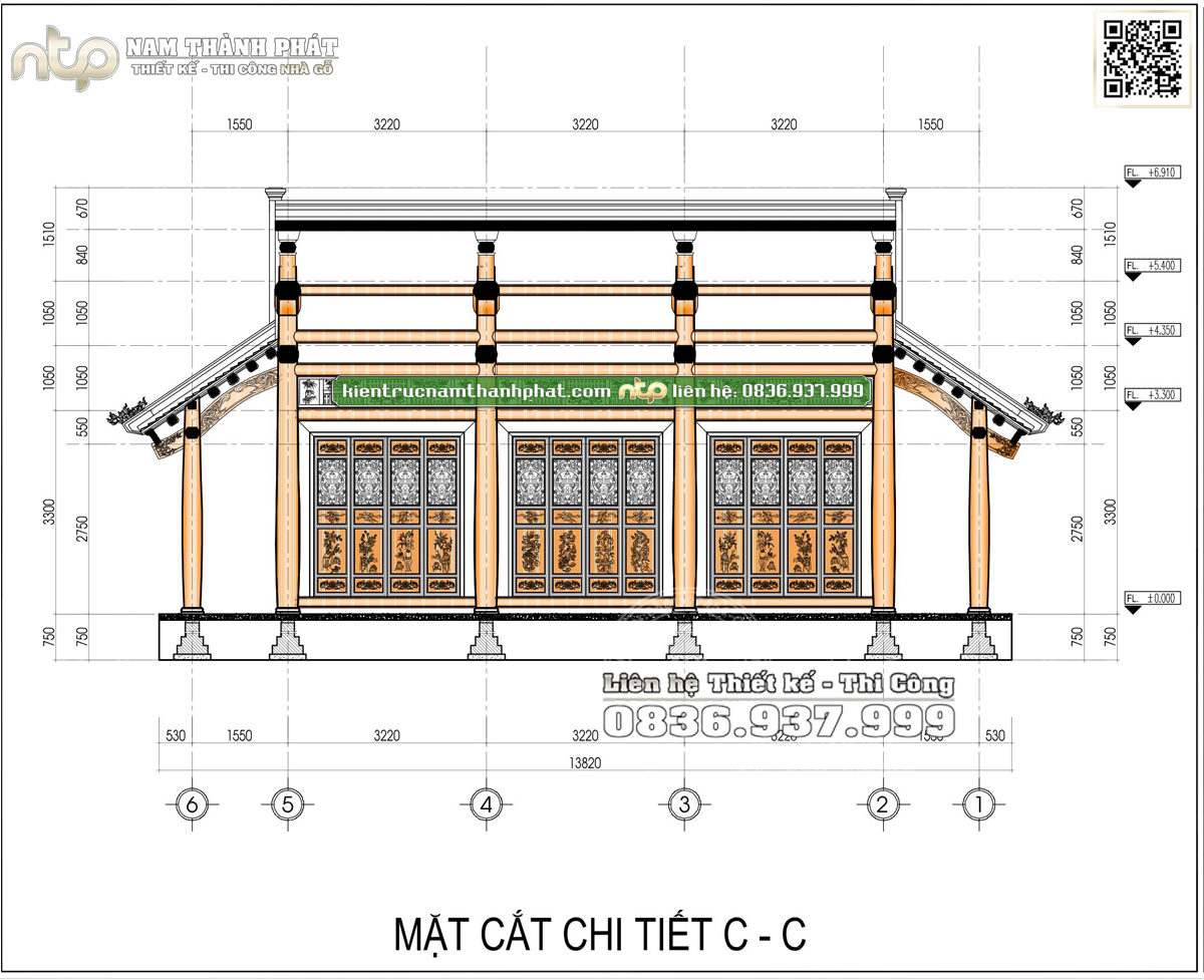 Cửa bức bàn trong nhà gỗ cổ truyền