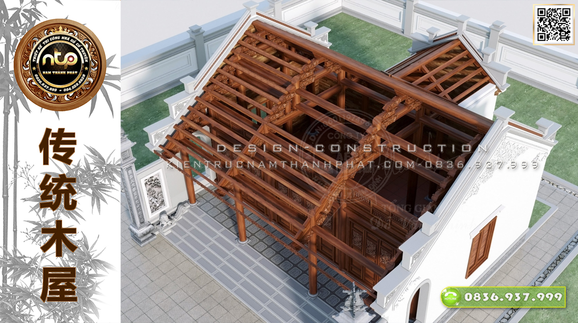 Những Mẫu Nhà Gỗ 3 Gian Có Hậu Cung Đẹp Nhất | Nhà Gỗ Nam Thành Phát