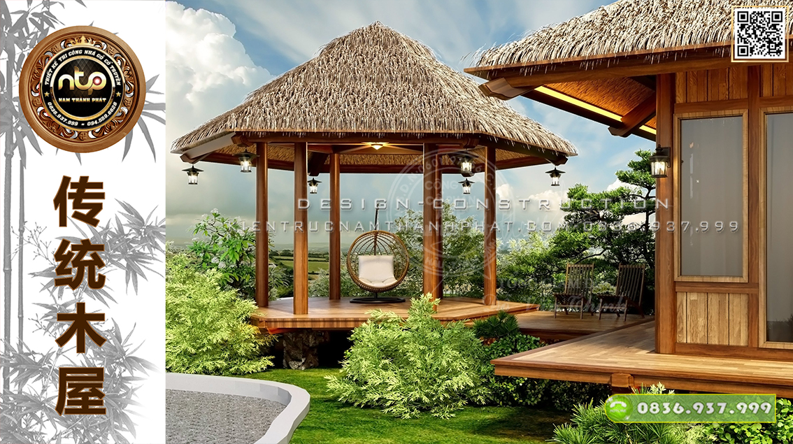 Lầu Lục Giác 1 Mái – Chốn Dừng Chân Thanh Tịnh Trong Thiết Kế Nhà Gỗ Sân Vườn