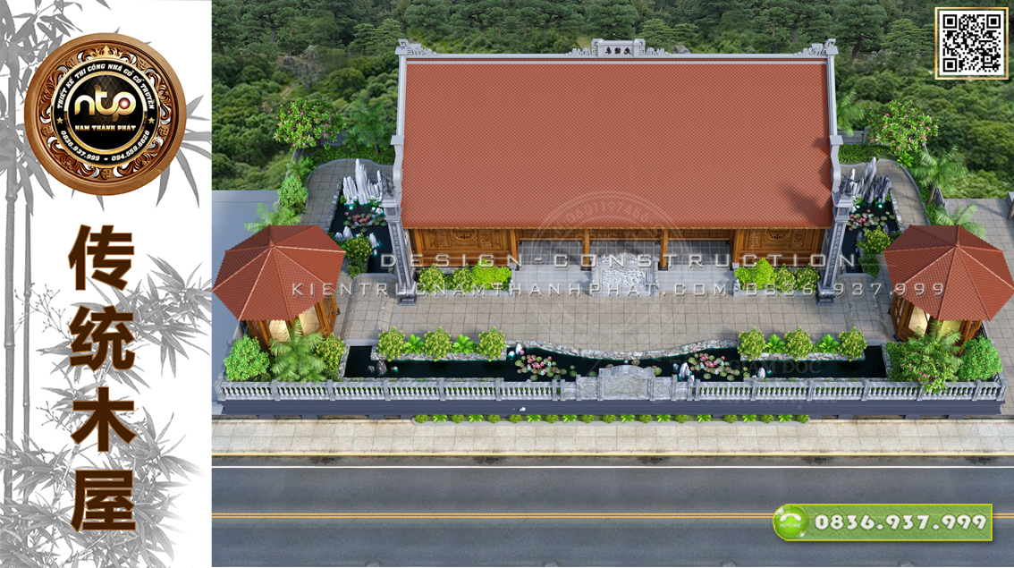 Thiết Kế Nhà Gỗ 5 Gian Sân Vườn - Không Gian Nghỉ Dưỡng Bình Yên Tuổi Về Gìa 