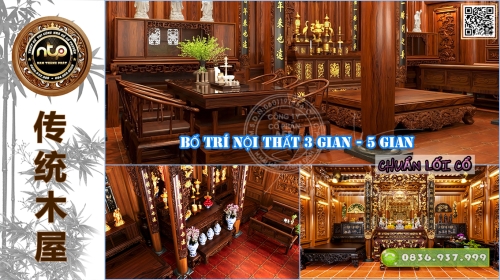 Gợi Ý Cách Phối Nội Thất Nhà Gỗ 3 Gian, 5 Gian Chuẩn Truyền Thống | Nam Thành Phát