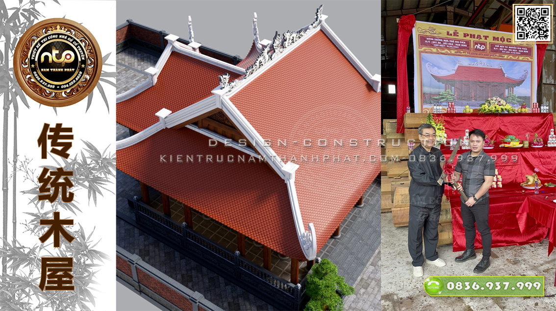 Lễ Phạt Mộc Công Trình Nhà Gỗ 3 Gian Có Hậu Cung - Gia Chủ Tại Hải Hậu Nam Định