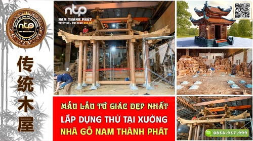 Mẫu Lầu Tứ Giác Đẹp Nhất | Lắp Thử Tại Xưởng Nhà Gỗ Nam Thành Phát