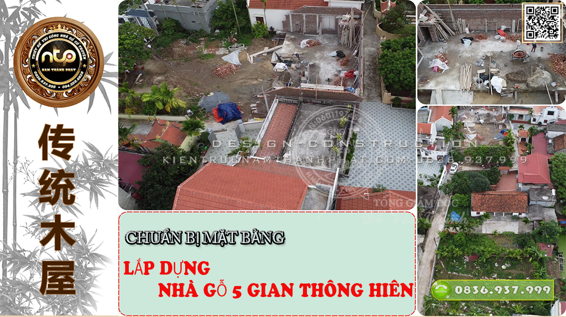 Chuẩn Bị Mặt Bằng - Lắp Dựng Nhà Gỗ 5 Gian Tại Lý Nhân Hà Nam | Nam Thành Phát 0836 937 999
