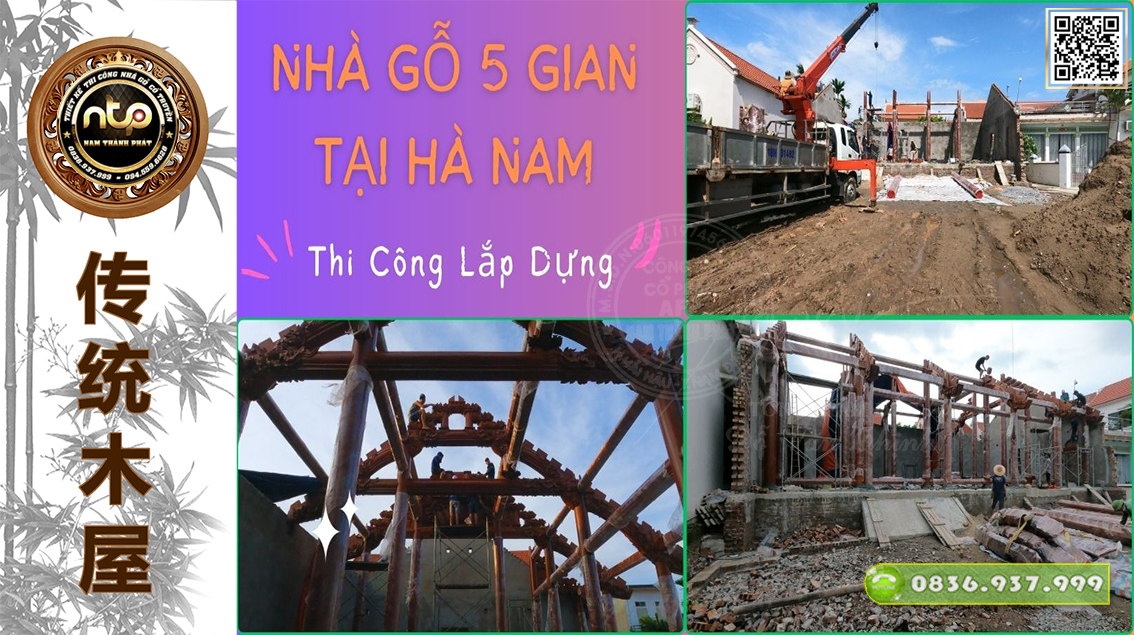 Dựng Nhà Gỗ 5 Gian 22 Cột Tại Lý Nhân Hà Nam [Phần2] | Nam Thành Phát 0836 937 999