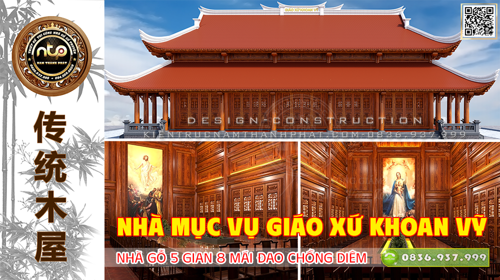 Đẹp Như Cổ Tích - Nhà Mục Vụ Giáo Xứ Khoan Vỹ – Nhà Gỗ 5 Gian Mái Đao Chồng Diêm Tại Hà Nam