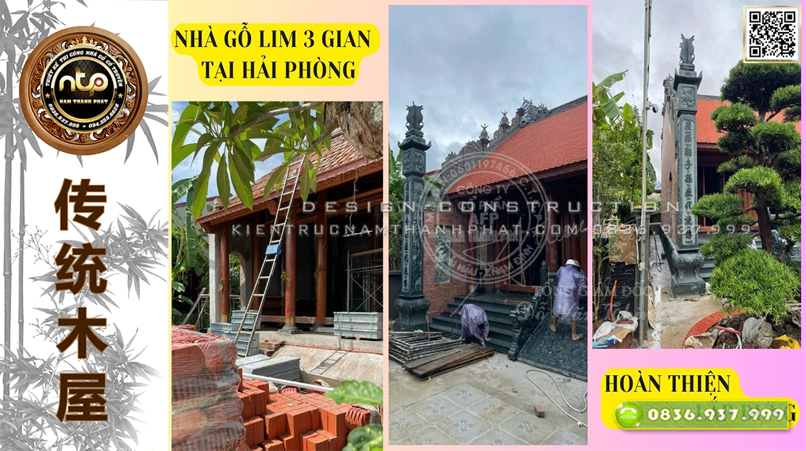 [Cập Nhật] Hoàn Thiện Lắp Dựng Nhà Gỗ Lim 3 Gian Tại Hải Phòng (Phần4) | Mẫu Nhà Thờ Gỗ 3 Gian Truyền Thống