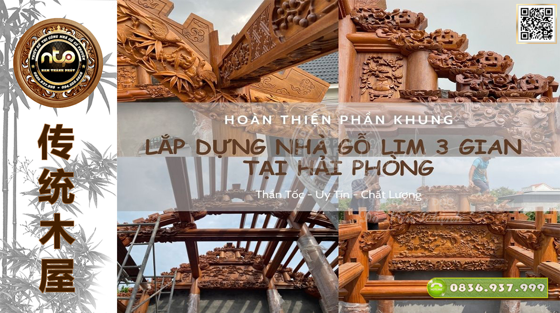 Ngắm Nhìn Những Hình Ảnh Đẹp Trong Quá Trình Lắp Dựng Phần Khung Nhà Gỗ Lim 3 Gian Tại Hải Phòng [Phần2] | Lắp Dựng Thần Tốc 