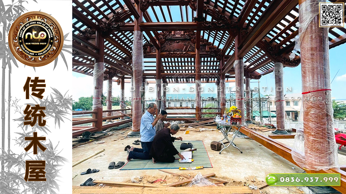 Lễ Cất Nóc Nhà Gỗ 3 Gian 4 Mái Trên Tầng 2 Tại Hà Tĩnh | Nam Thành Phát