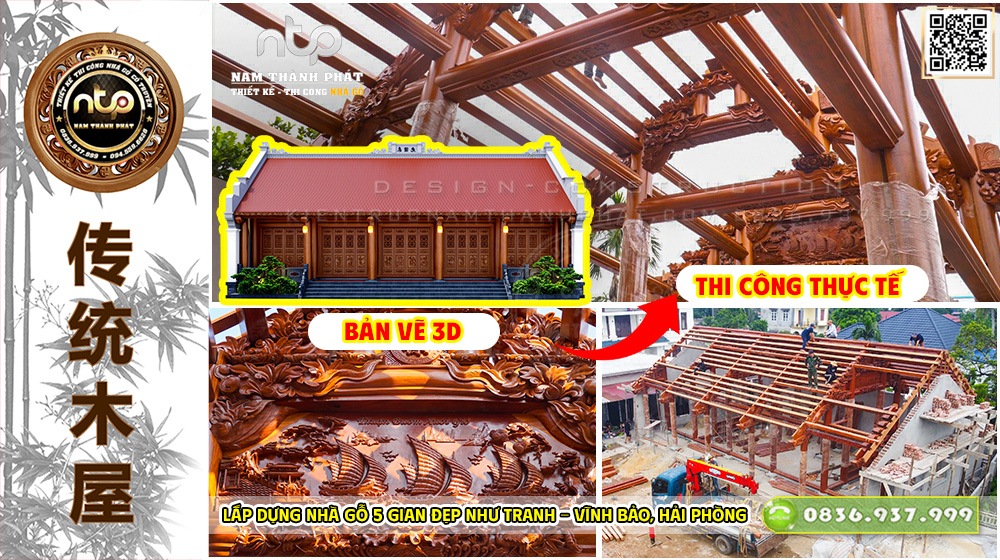 Hành Trình Lắp Dựng Nhà Gỗ 5 Gian Đẹp Như Tranh Tại Vĩnh Bảo, Hải Phòng | Nam Thành Phát
