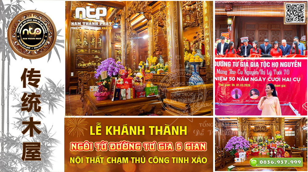 Lễ Khánh Thành Ngôi Từ Đường Tư Gia 5 Gian Tại Hải Phòng | Nội Thất Nhà Gỗ Đục Chạm Thủ Công Tinh Xảo