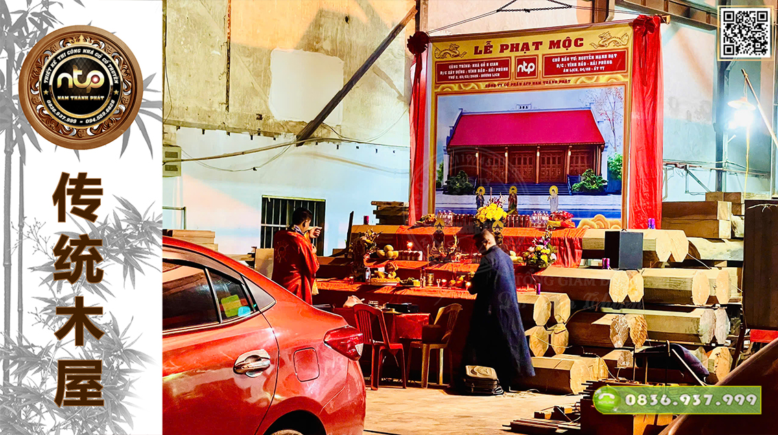 [Lễ Phạt Mộc] Nhà Gỗ 5 Gian Thông Hiên Tại Hải Phòng | Nhà Gỗ AFP Nam Thành Phát 