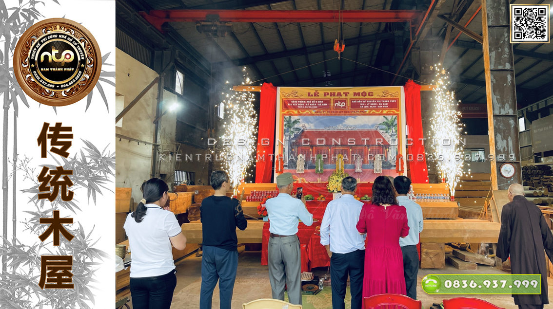 Lễ Phạt Mộc Nhà Gỗ 5 Gian Truyền Thống - Khởi Đầu Cho Công Trình Nhà Gỗ 5 Gian Ở Hà Nam 