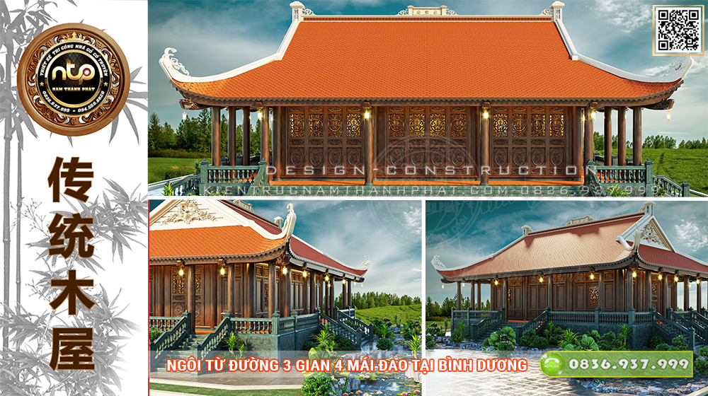 Ngỡ Ngàng Trước Tuyệt Phẩm Từ Đường 3 Gian 4 Mái Đao Tại Bình Dương | Kiến Trúc Nam Thành Phát