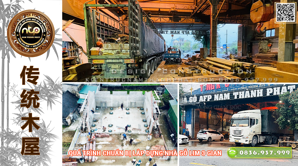 Quá Trình Chuẩn Bị Lắp Dựng Nhà Gỗ Lim 3 Gian | Hành Trình Vạn Dặm Đến TP. Vinh, Nghệ An | Nam Thành Phát
