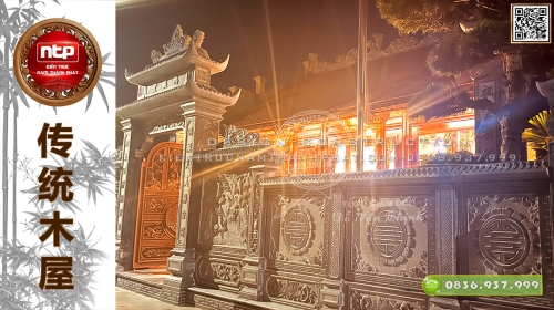 NHÀ THỜ TỔ – NHÀ GỖ 3 GIAN PHÙNG TỘC ĐẠI TÔN – NỘI THẤT GỖ GÕ ĐỎ ĐẲNG CẤP