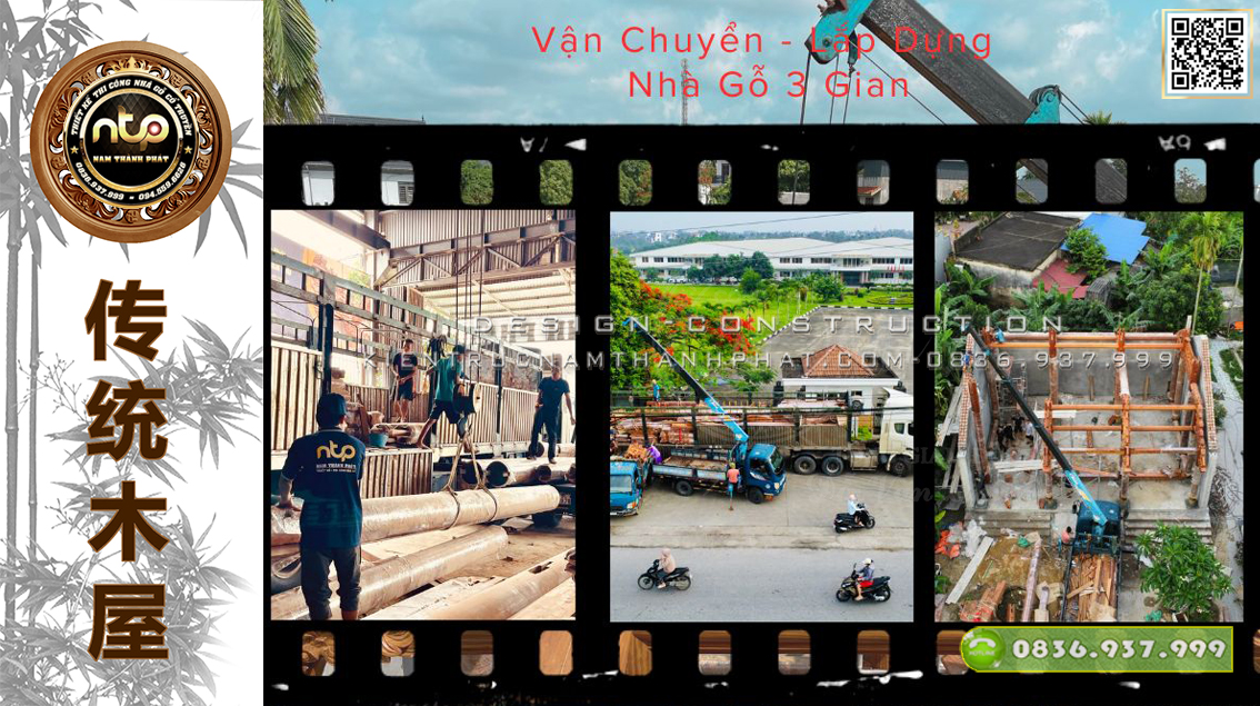 Vận Chuyển Và Lắp Dựng Nhà Gỗ Lim 3 Gian Tại Hải Phòng (Phần1) | Gỗ Nam Thành Phát 0889 889 663