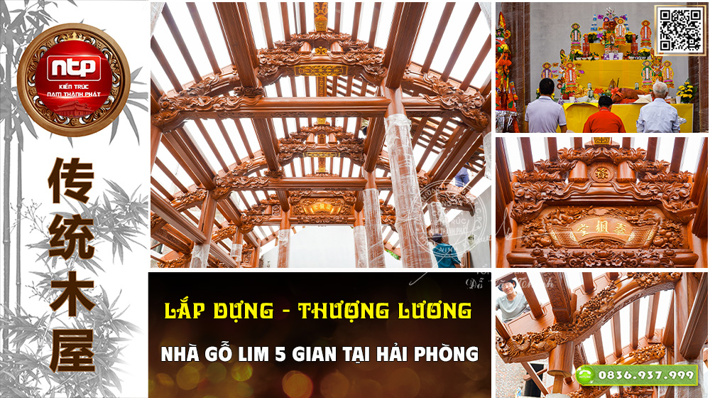 Lắp dựng nhà gỗ Lim 5 gian tại Hải Phòng | Trọn vẹn lễ Thượng lương trang nghiêm | 0836 937 999