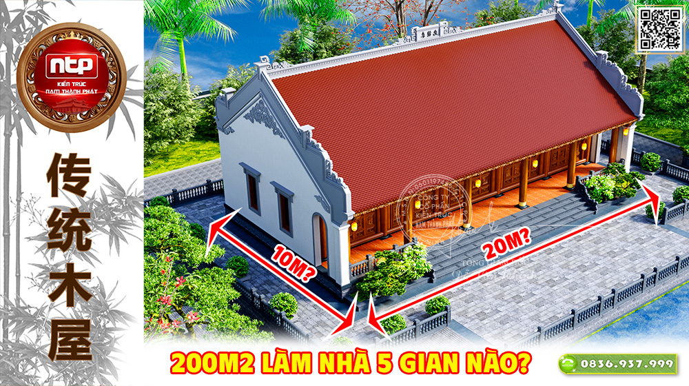 Đất Ngang 20m Sâu 10m: Làm Nhà Gỗ 5 Gian Sao Cho Rộng & Chuẩn Phong Thủy?