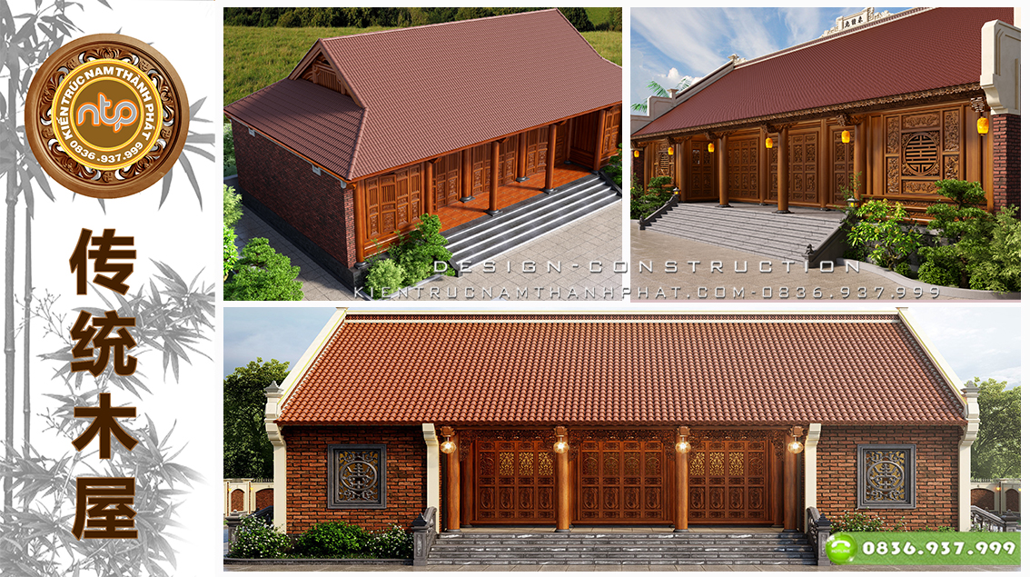 Nhà gỗ 3 gian 2 chái - Mẫu nhà gỗ 3 gian 2 chái đẹp nhất năm 2022