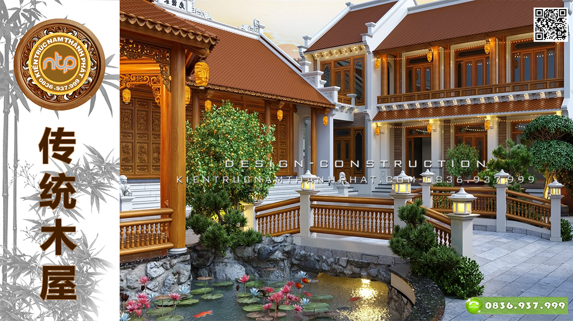 Mê mẩn với mẫu thiết kế nhà gỗ 3 gian kết hợp nhà 2 tầng hiện đại >>> Mẫu nhà gỗ sân vườn đẹp - Không gian sống đáng mơ ước | Nam Thành Phát