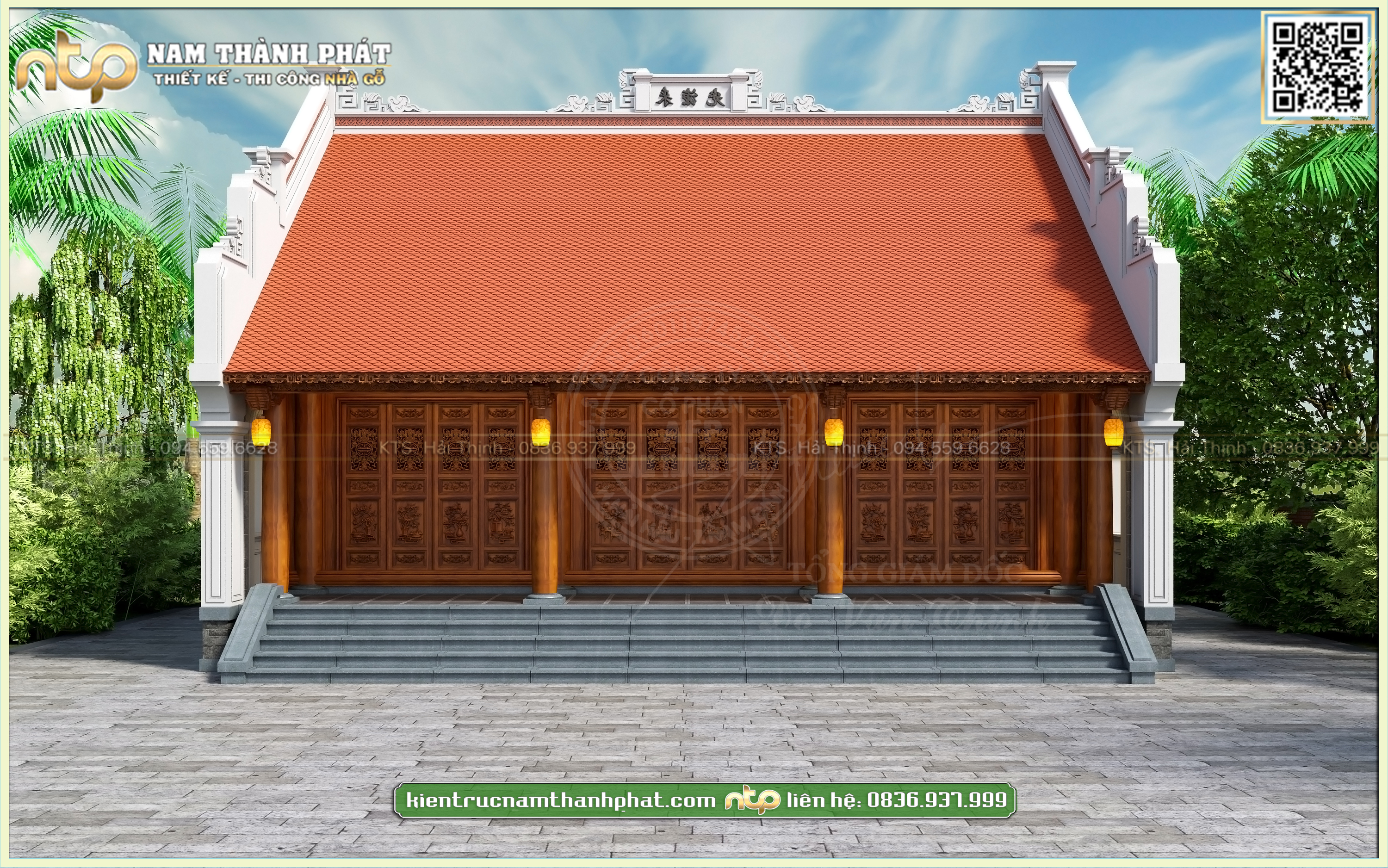 Nhà Gỗ 3 Gian Truyền Thống - Mẫu Nhà Gỗ Đủ Cột Đẹp Cho Gia Chủ Thanh Hóa