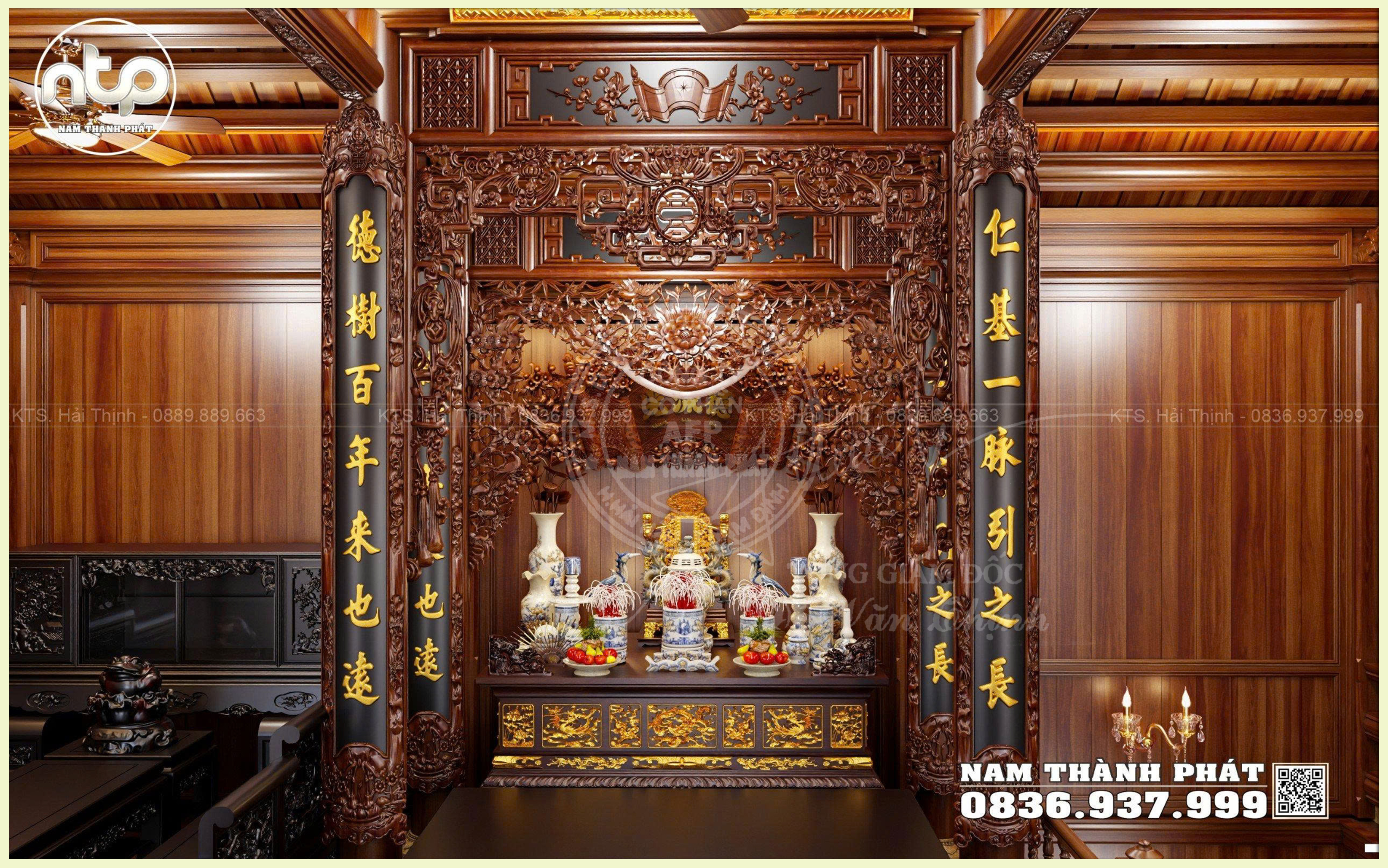 Mê Mẩn Với Mẫu Nội Thất Nhà Gỗ Trên Tầng 2 Cực Đẹp - Hệ Cửa Bức Bàn Thượng Song Hạ Bản 