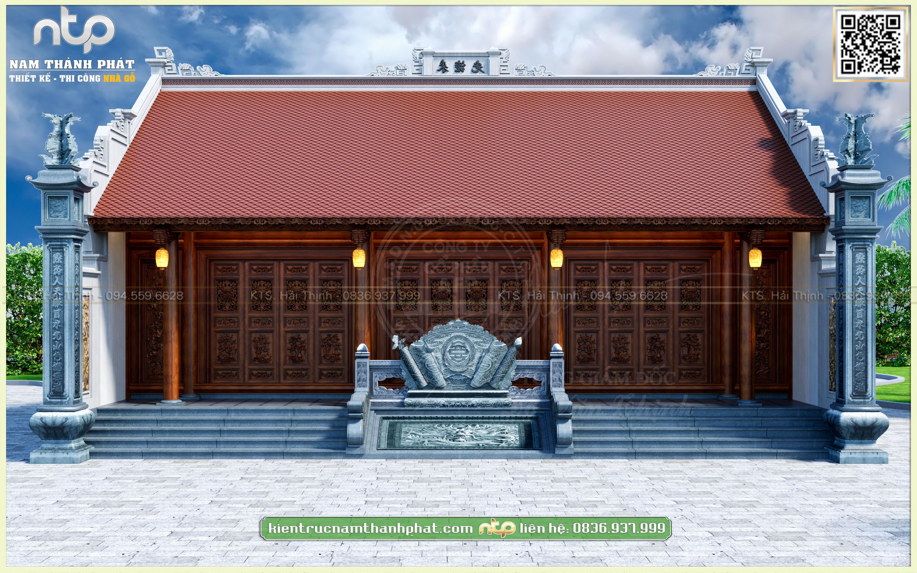 Mẫu Nhà Gỗ 3 Gian 2 Dĩ Có Hậu Cung, Thiết Kế Siêu Đẹp, Siêu Tiện Nghi Tại Nghệ An