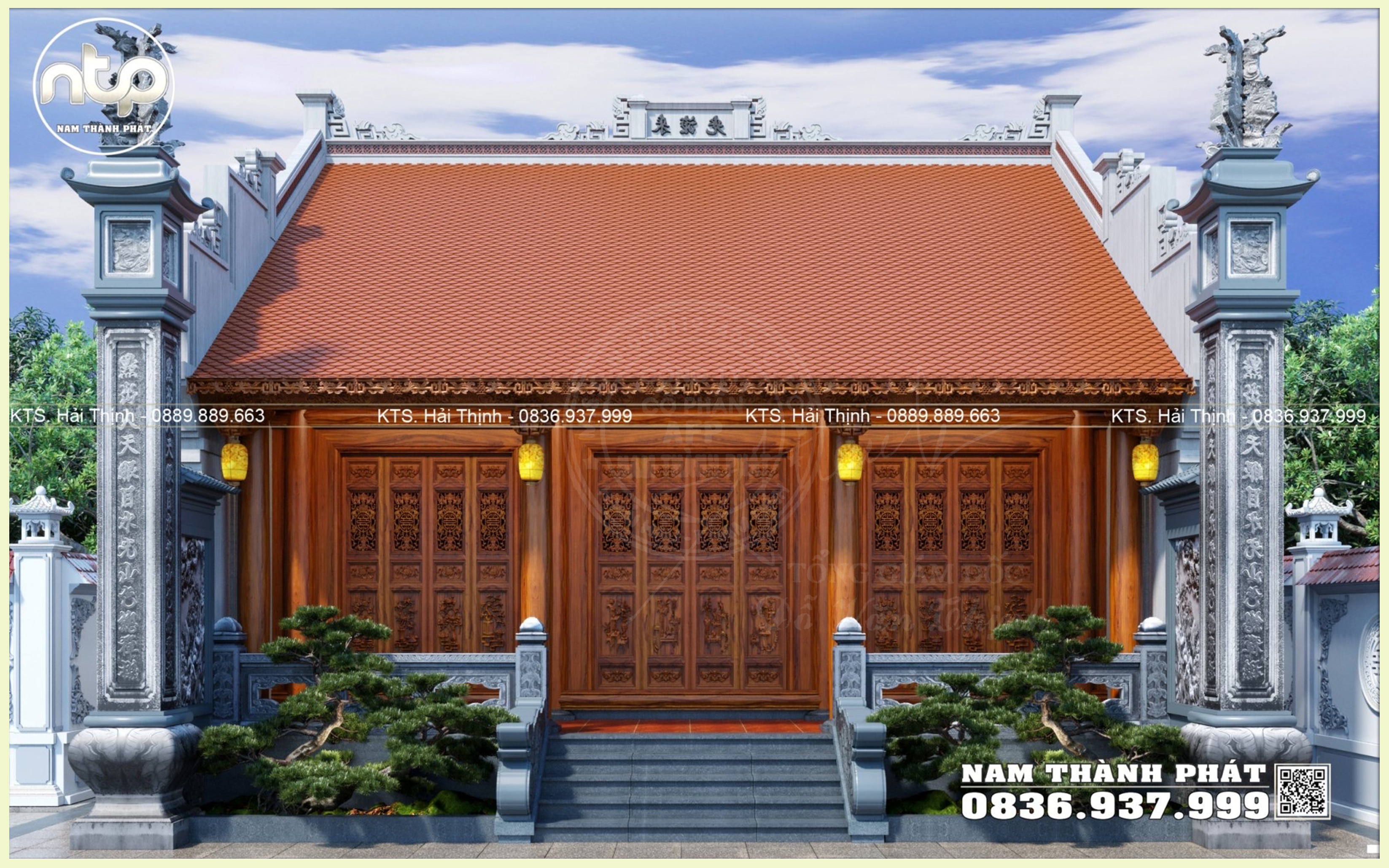 Từ Đường 3 Gian Chữ Nhị Tại Thái Bình - Mẫu Nhà Gỗ 3 Gian Truyền Thống Bắc Bộ Đẹp