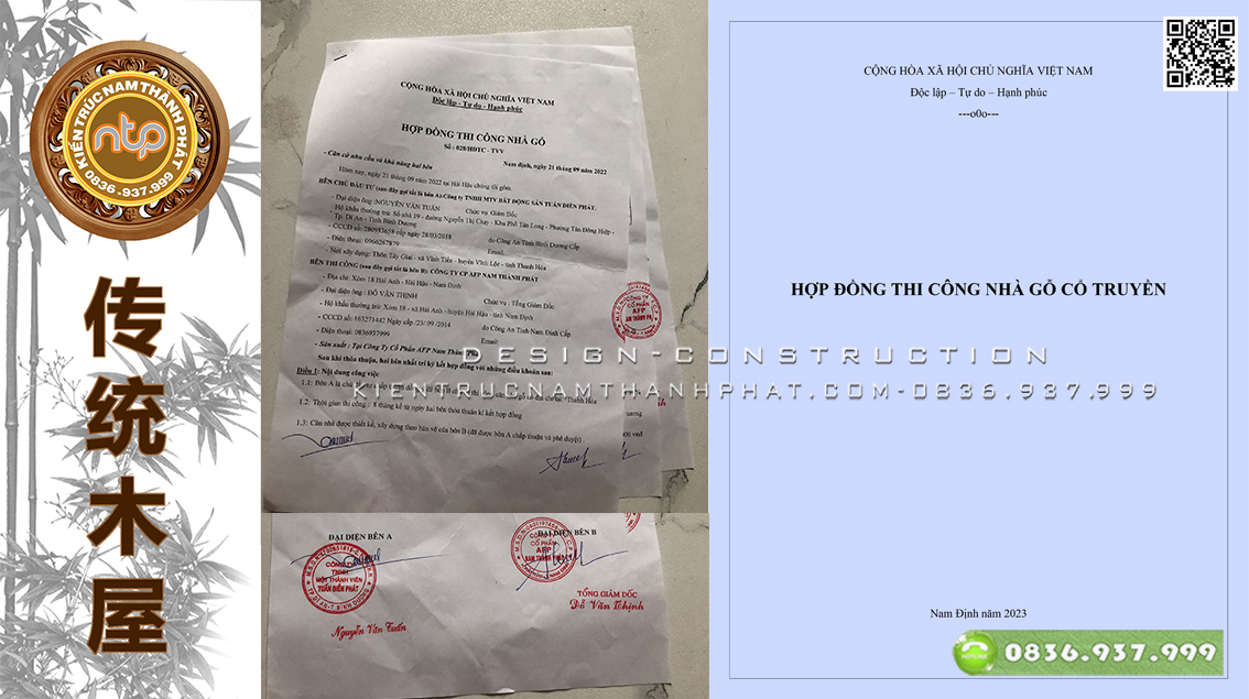 Mẫu hợp đồng thi công nhà gỗ cổ truyền | Kientrucnamthanhphat.com 0836937999