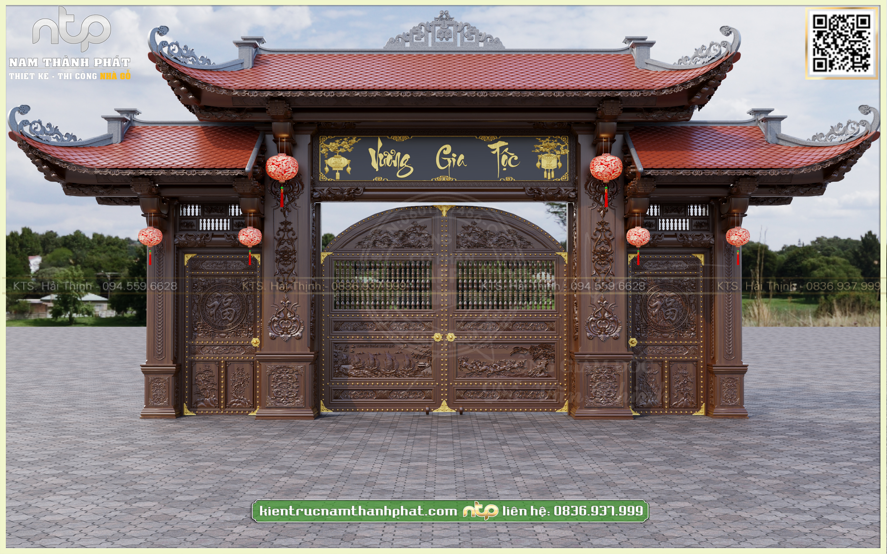 Bản Vẽ Thiết Kế Cổng Tam Quan Cho Gia Tộc Họ Vương | Nam Thành Phát 0889 889 663