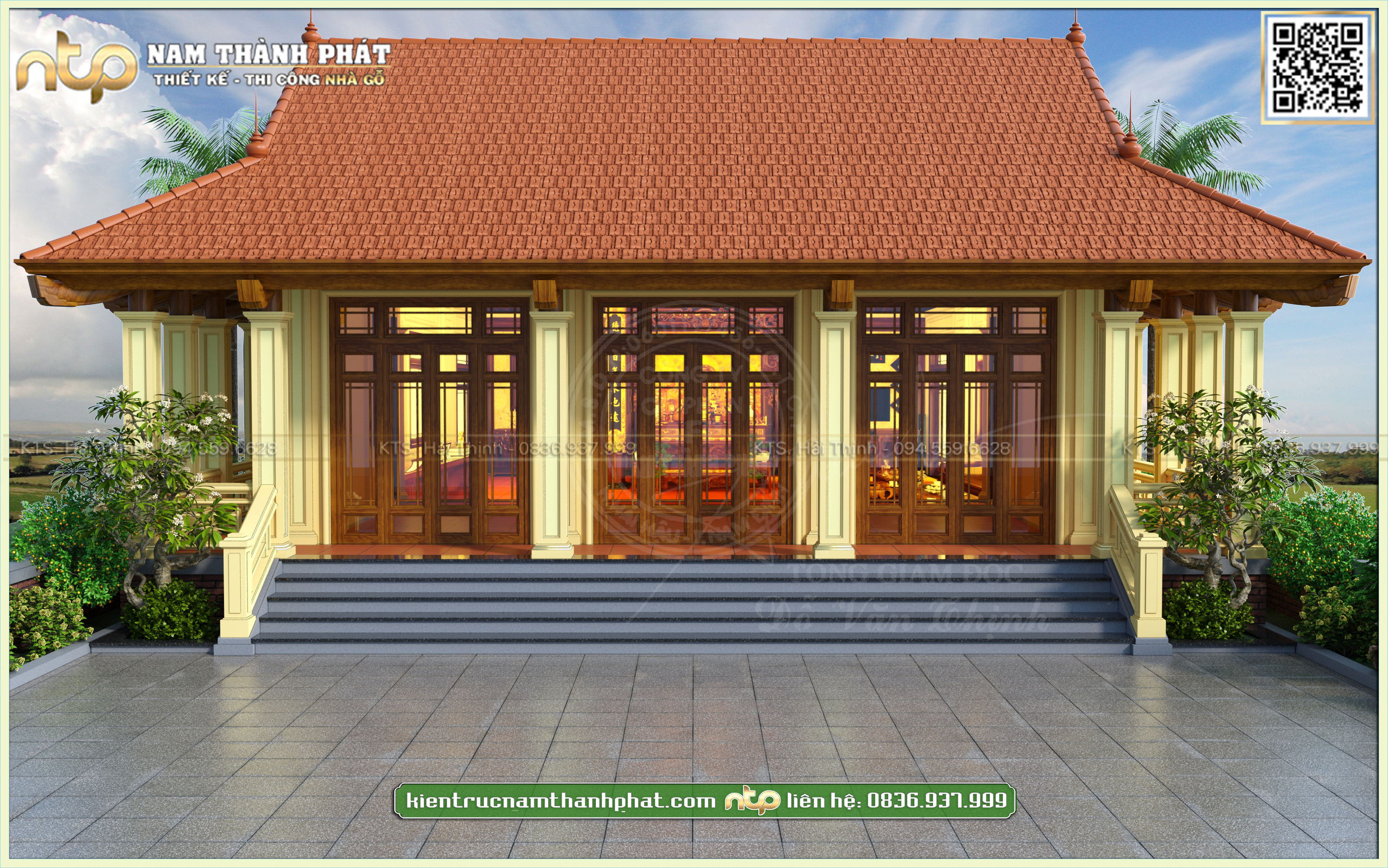 Mẫu nhà gỗ 3 gian 4 mái kết hợp giữa truyền thống và hiện đại- tuyệt tác cho xu hướng thời nay