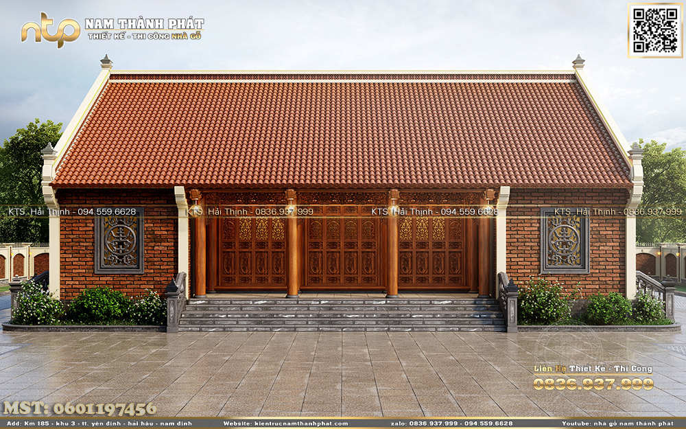 Công trình nhà gỗ 5 gian 2 chái đẹp được hoàn thành tại Gia Lâm – Hà Nội