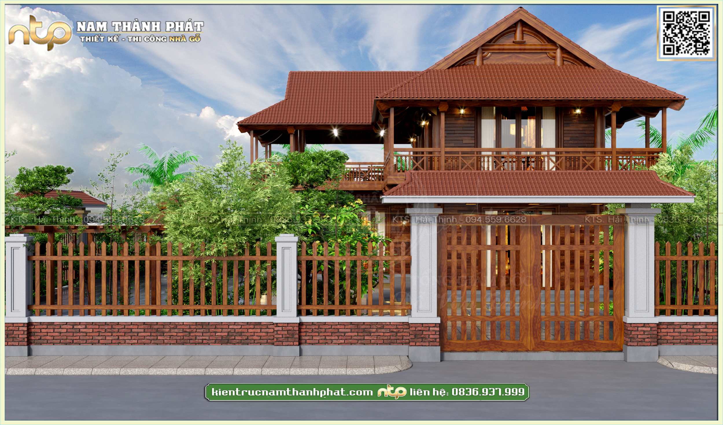 Mẫu Thiết Kế Cổng Gỗ 2 Cánh Đơn Giản | Cổng Gỗ Trong Nhà Gỗ 2 Tầng Hiện Đại