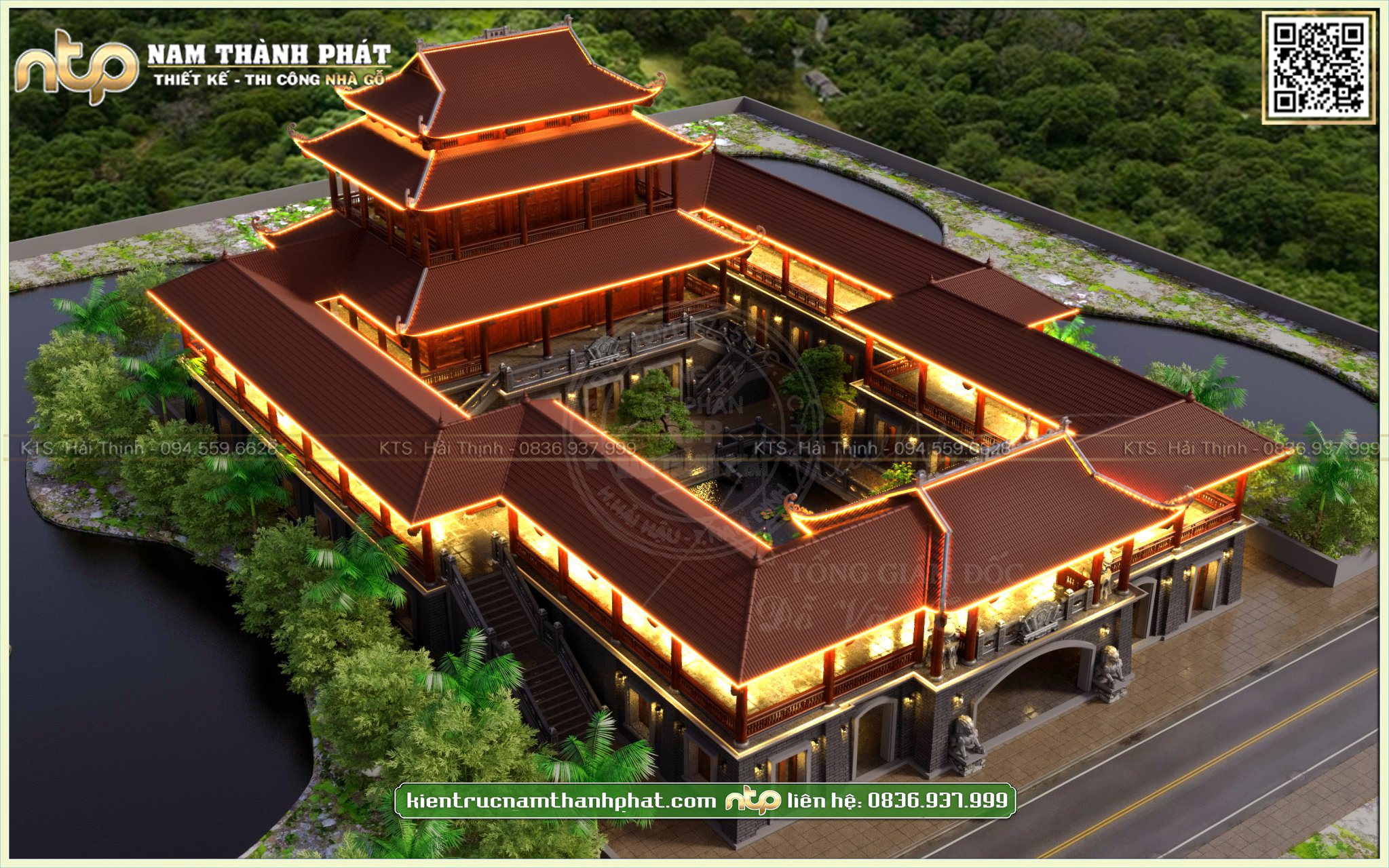 Nhà gỗ 3 tầng | Mẫu biệt phủ khang trang đẳng cấp | KIẾN TRÚC NAM THÀNH PHÁT