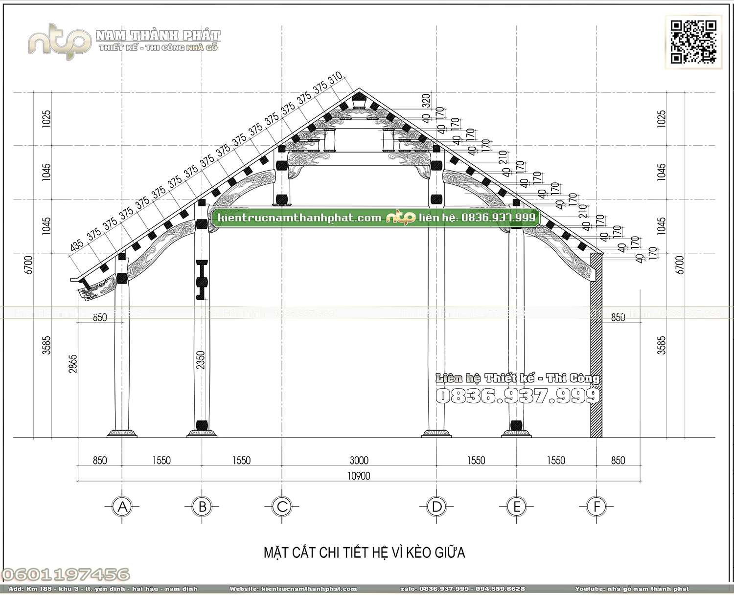 Nhà gỗ 5 gian 4 mái đao kết hợp nhà ngang