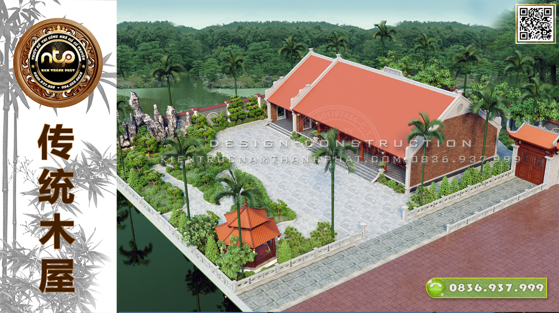 Nhà gỗ 5 gian thông hiên | Mẫu nhà gỗ 5 gian kết hợp nhà ngang sân vườn đẹp chuẩn phong thủy