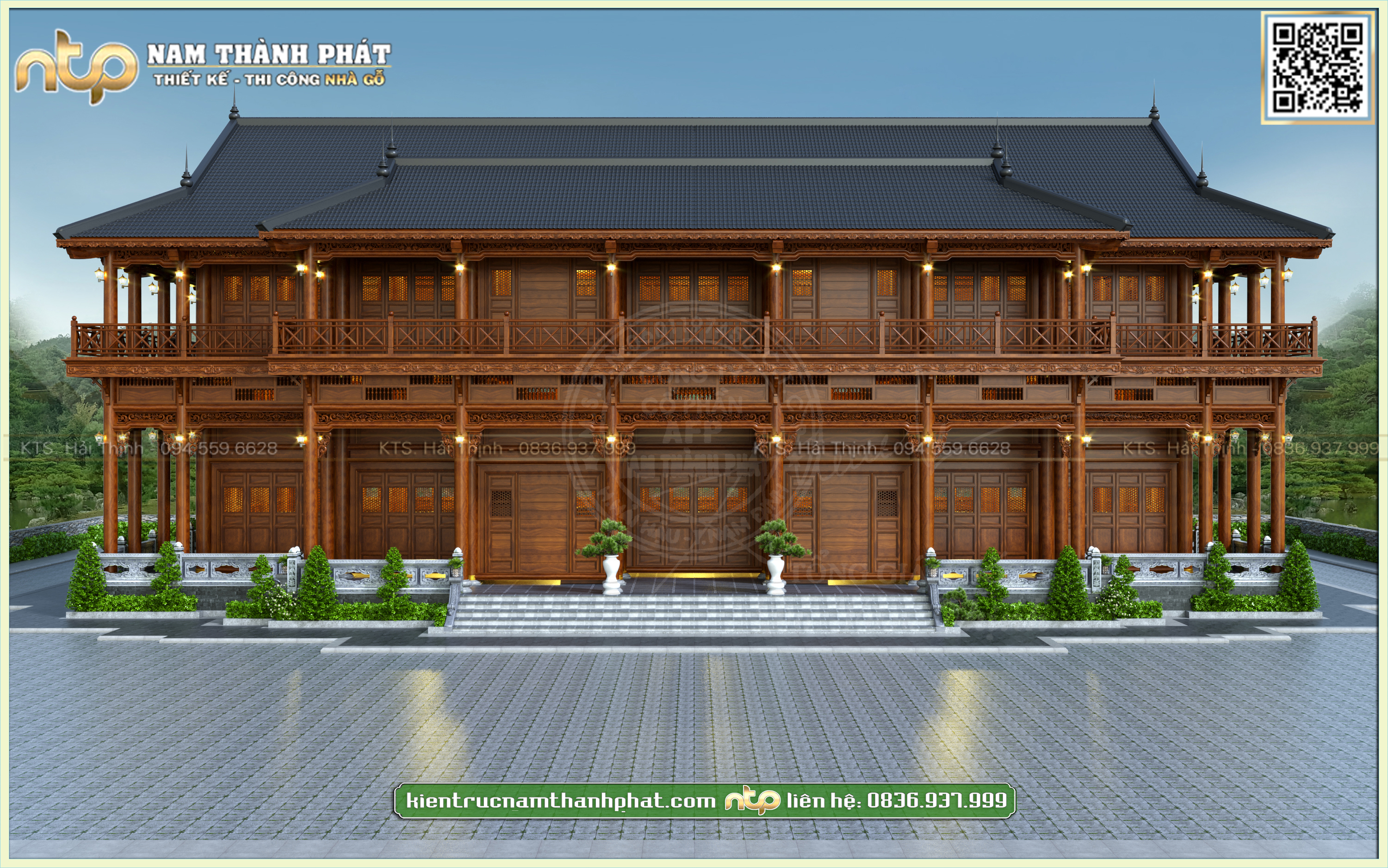 Siêu phẩm nhà gỗ 2 tầng - mẫu nhà gỗ 7 gian 2 chái tại Sài Gòn